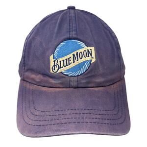 Blue Moon Slideback Hat Blue One Size Adjustable Embroidered 6 Panel